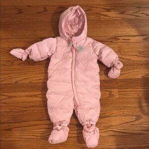 Brand New Gap Baby Pink Hooded Snowsuit 0-6 months